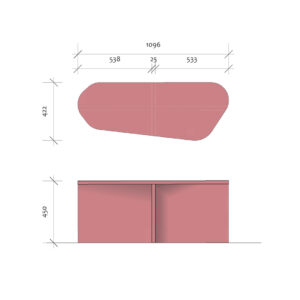 Fermetti boomerang table bench polyester